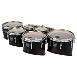 Mapex QFMT680234-DK-CC Quantum QFMT680234 Mark II Marching Sextet 6" 8" 10" 12" 13" 14" with Patended FFLB Mounting System Gloss Black