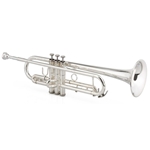 Jupiter 1602S-LTR XO 1602S Pro Trumpet Silver-plated brass body with reverse rose brass leadpipe.
