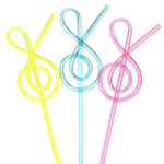 12100 Plastic Straw G Clef Colored