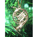 463012 French Horn Ornament Silver 1.5"