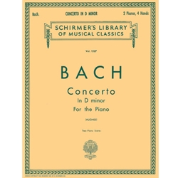 Concerto in D Minor (2-piano score) - BW1052 Schirmer Library of Classics Volume 1527 Piano Duet