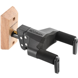 Hercules GSP38WBPLUS AutoGrip Guitar Hanger for Wall Mounting with Wood Base, Short Arm